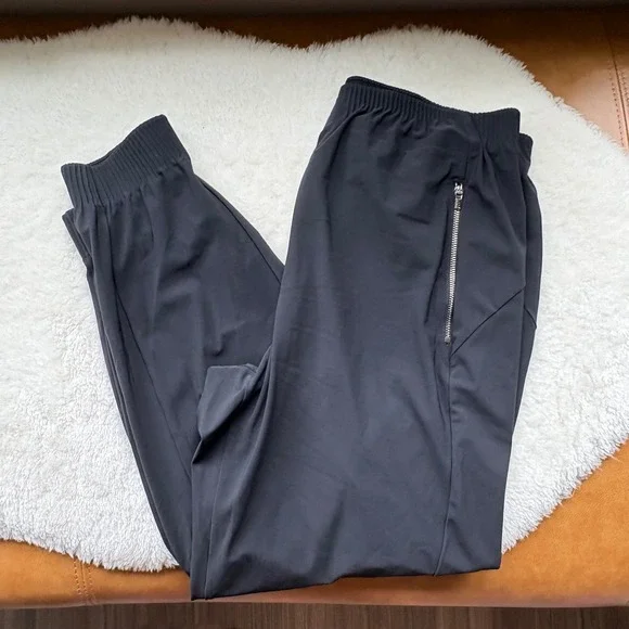 Athleta Jogger Pants Women's Medium Black Athleisure Lounge Active Zipper - Picture 4 of 9